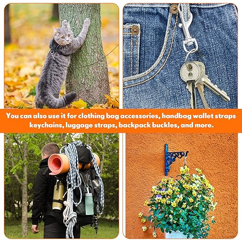 Miniatura 6 de Therwen 24 ganchos giratorios a presión para correa de perro, resistentes con cierre de bandera de 2.76 pulgadas, ganchos de clip de un solo