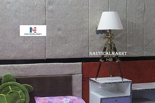 Miniatura 5 de Lámpara de mesa con trípode, decoración náutica, lámparas industriales (pantalla no incluida), lámpara de mesita de noche industrial para