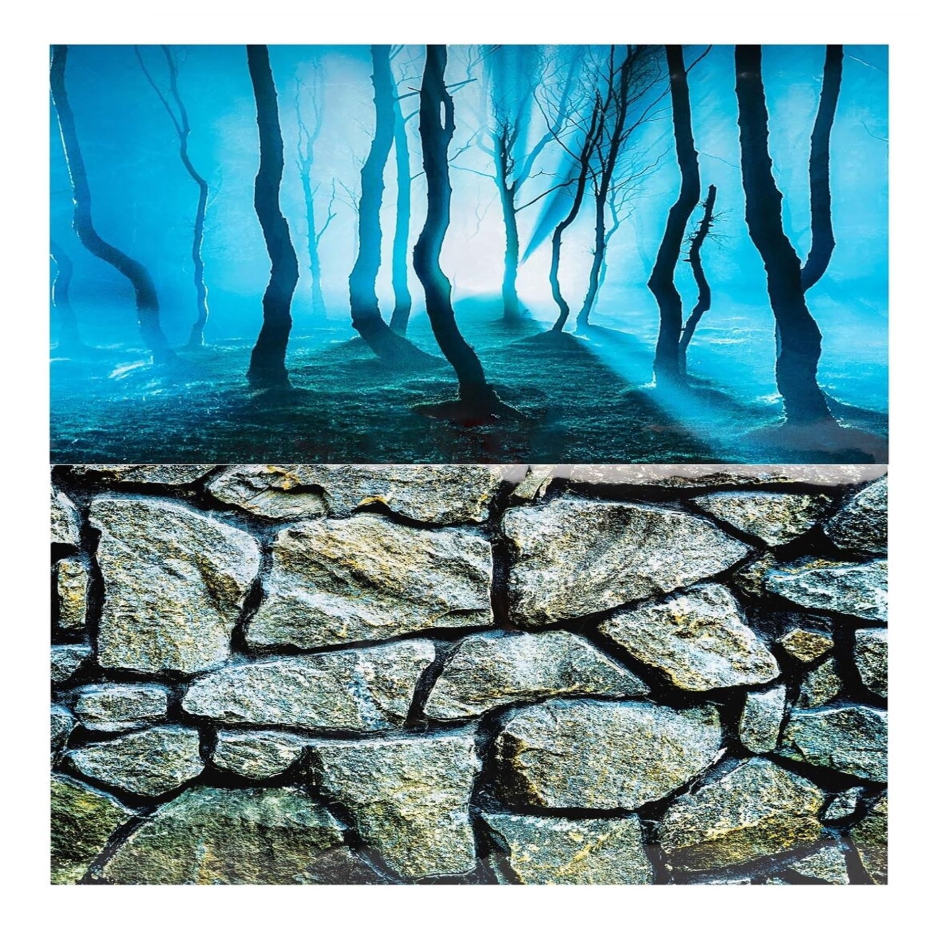 Hidom Aquarium Fish Tank Background Poster Double Sided Waterproof Backdrop Wallpaper Roll Tropical Ocean Aquatic Scenery for Fish Tanks & Aquariums - Height 24" / 60cm - Length 10 FT / 305cm