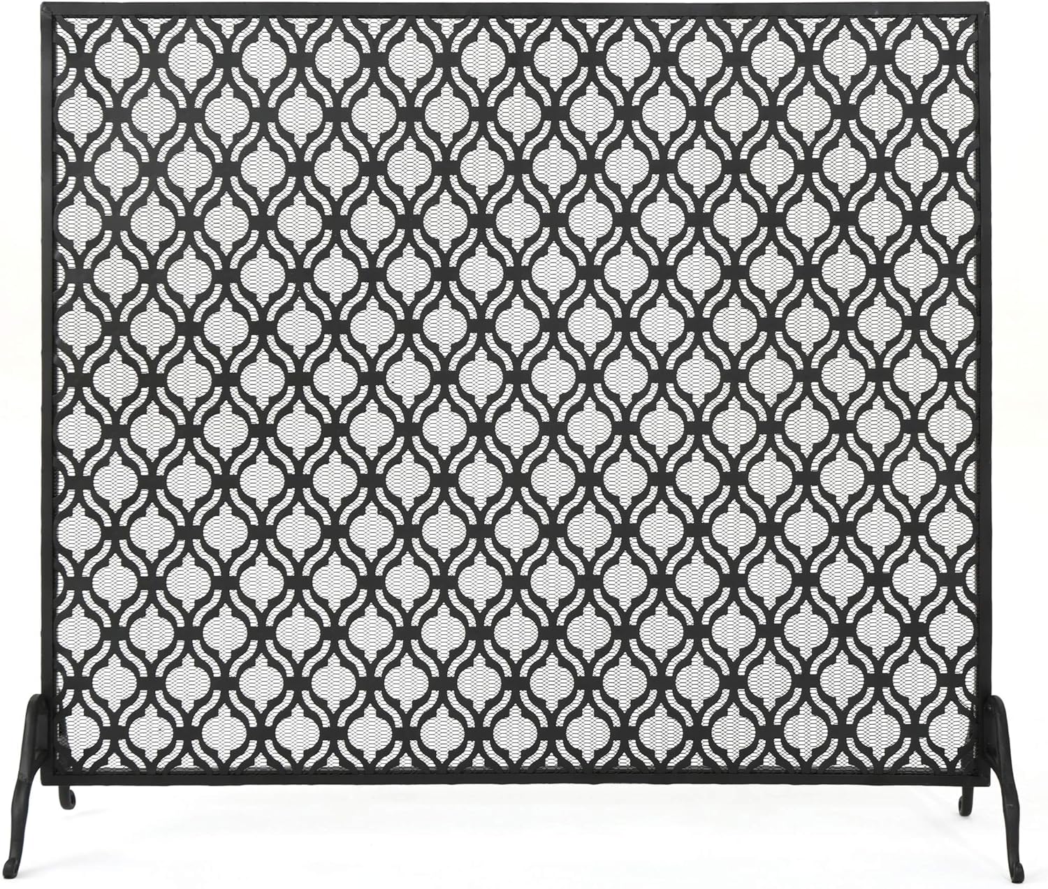 Christopher Knight Home Elmer Single Panel Iron Fireplace Screen, Black