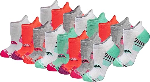 Saucony Women's Rundry Performance Heel Tab Athletic Socks, Available in S-l (8, 16, 24 Pairs)