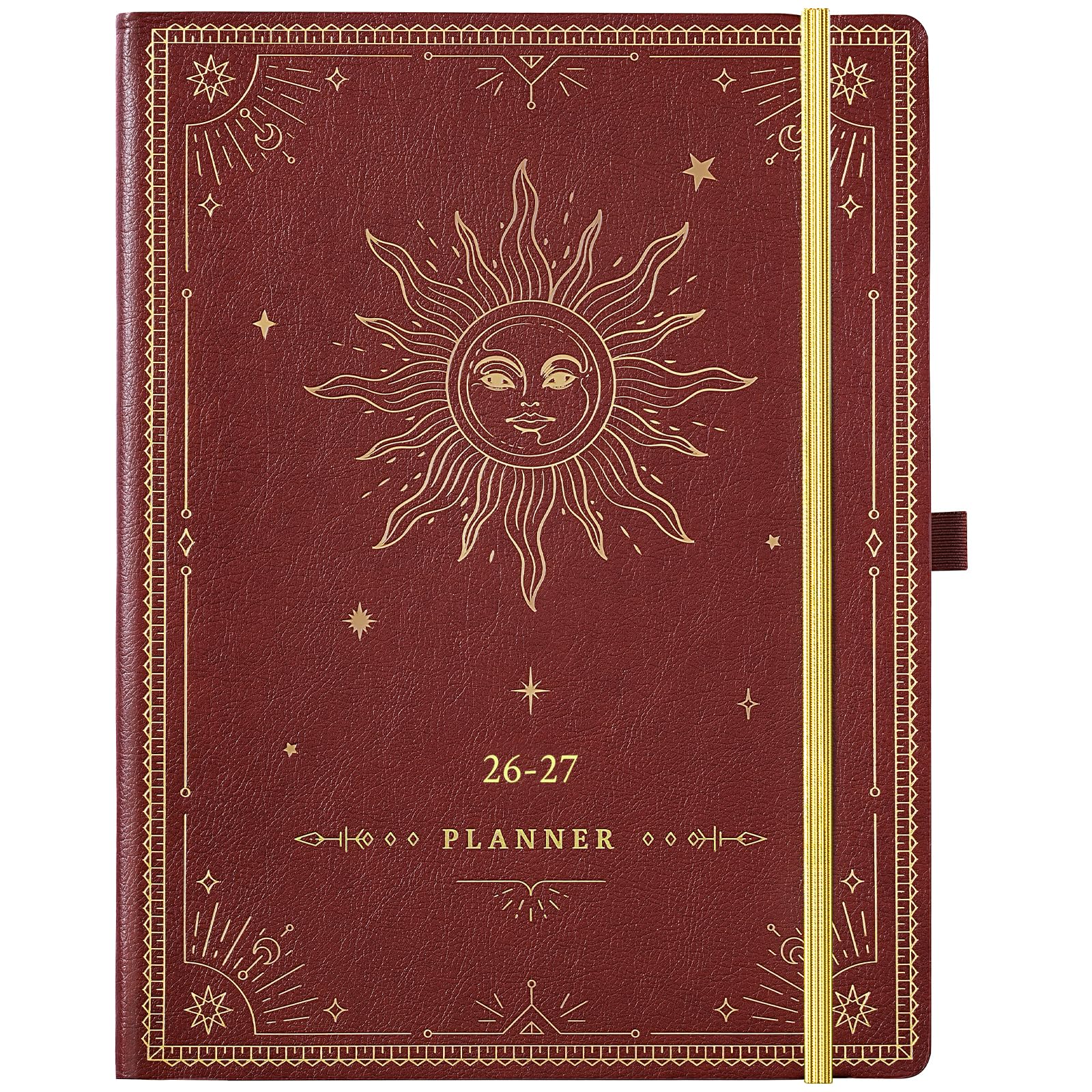 2026-2027 Planner - Academic Planner 2026-2027, 9" x 11", Jul. 2026 - Jun. 2027, Weekly and Monthly Planner 26-27, Leather Cover with Thick Paper, Back Pocket - The Sun