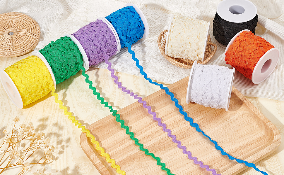 Nastro Onda Cucito Frange 5mm - 25m Rotolo Rosso Per Craft E Sarto - Foto 10