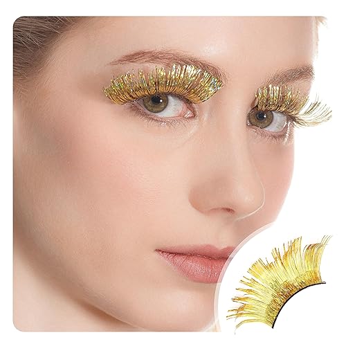 Gold Glitter Halloween Lashes - Luxe Golden Costume Eyelashes for