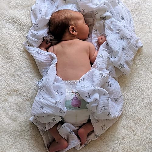 Miniatura 2 de Mantas de muselina para envolver  Manta transpirable y agradable a la piel para niñas y niños  Regalo perfecto para guardería y baby shower  47 x 47