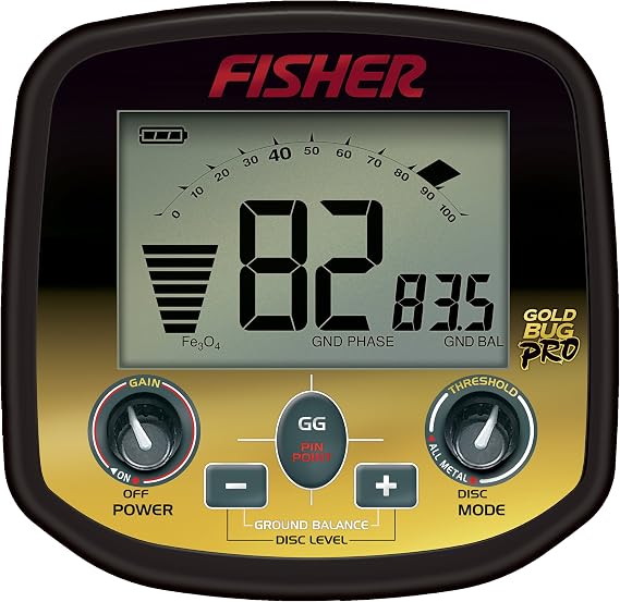 Fisher Labs Gold Bug Pro Metal Detector, Black (GOLDBUG-PRO) - Finds Small Gold Nuggets, Variable Breakpoint Tone Discrimination, Real-Time Ground Balancing, Lightweight, 19kHz Frequency | 19kHz Frequency, Black (GOLDBUG-), Finds Small Nuggets, Variable Breakpoint Tone Discrimination, Real-Time Ground Balancing