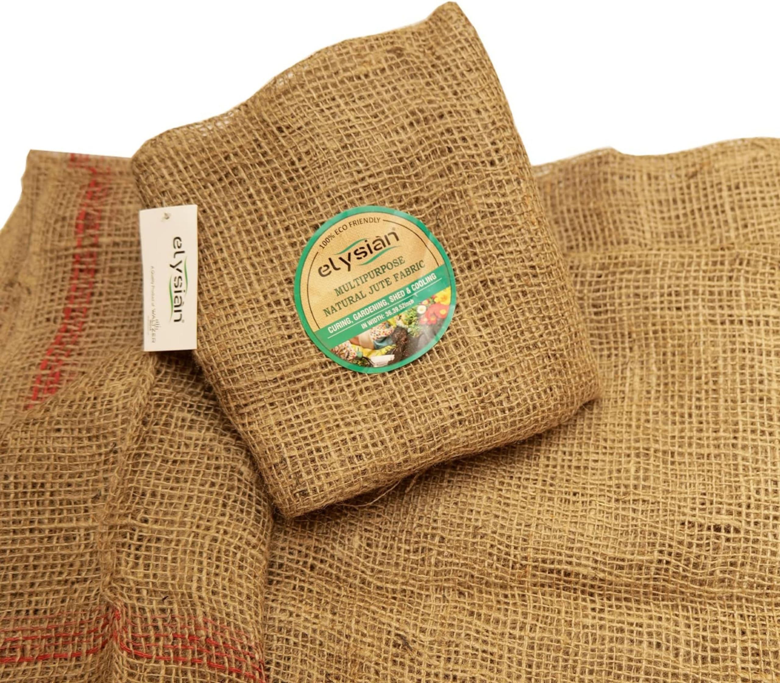 Elysian Burlap Fabric Roll,Width 39inch-Length 2mtr Long Natural Jute Burlap Fabric, Craft Burlap Roll for Decorations, Wedding Table Runners, Crafts, Rustic Party Decor, Plants & Tree Covering