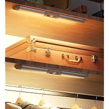 Joyzy Automatic Motion Sensor Closet Lighting with Eye-Protection Design, LED Closet Lights for Stair Step Wireless Light, Rechargeable Wardrobe Pantry Lights 2pack with Warm Lighting