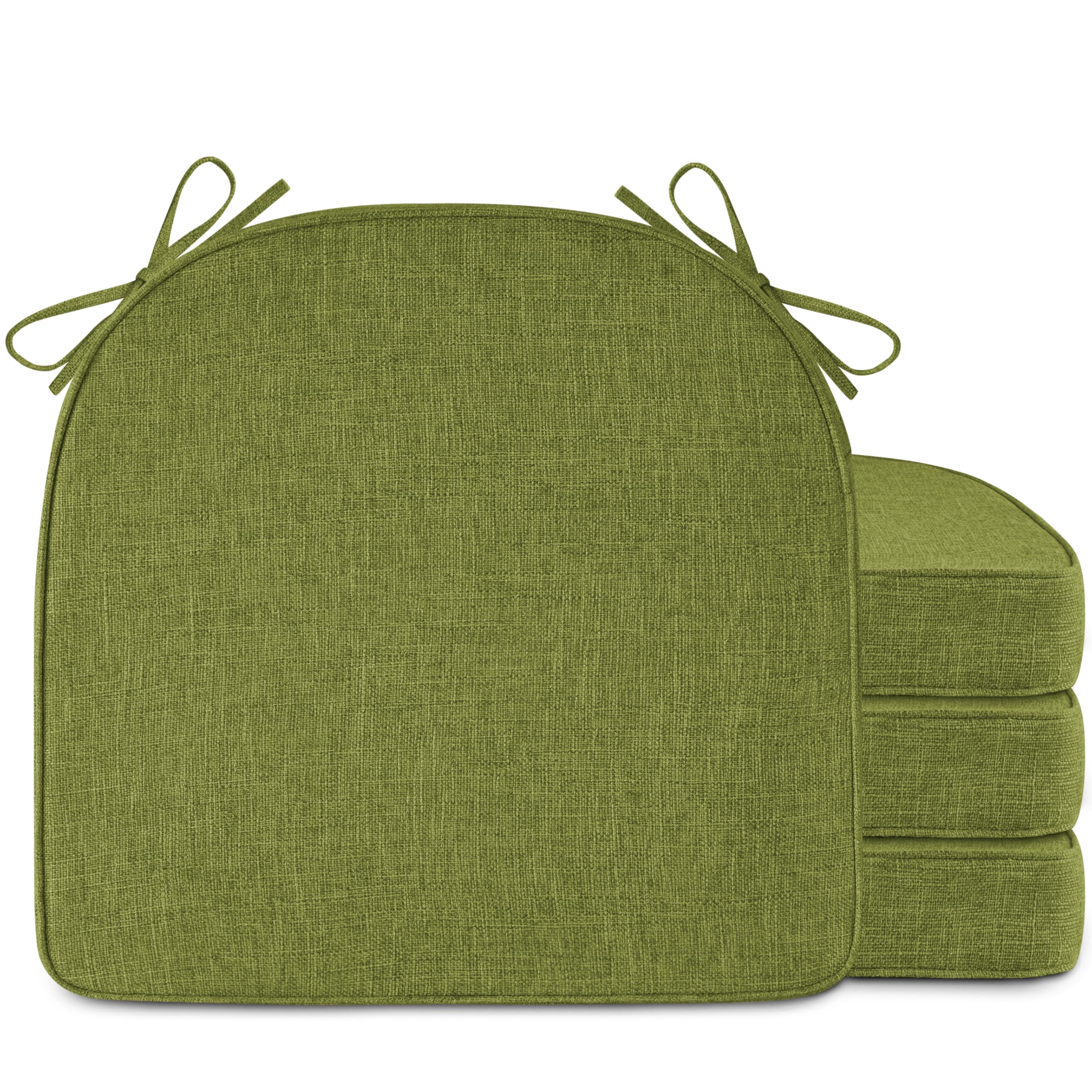 Cojines para asiento de cocina lavables y antideslizantes AddGrace, pack de 4 verdes