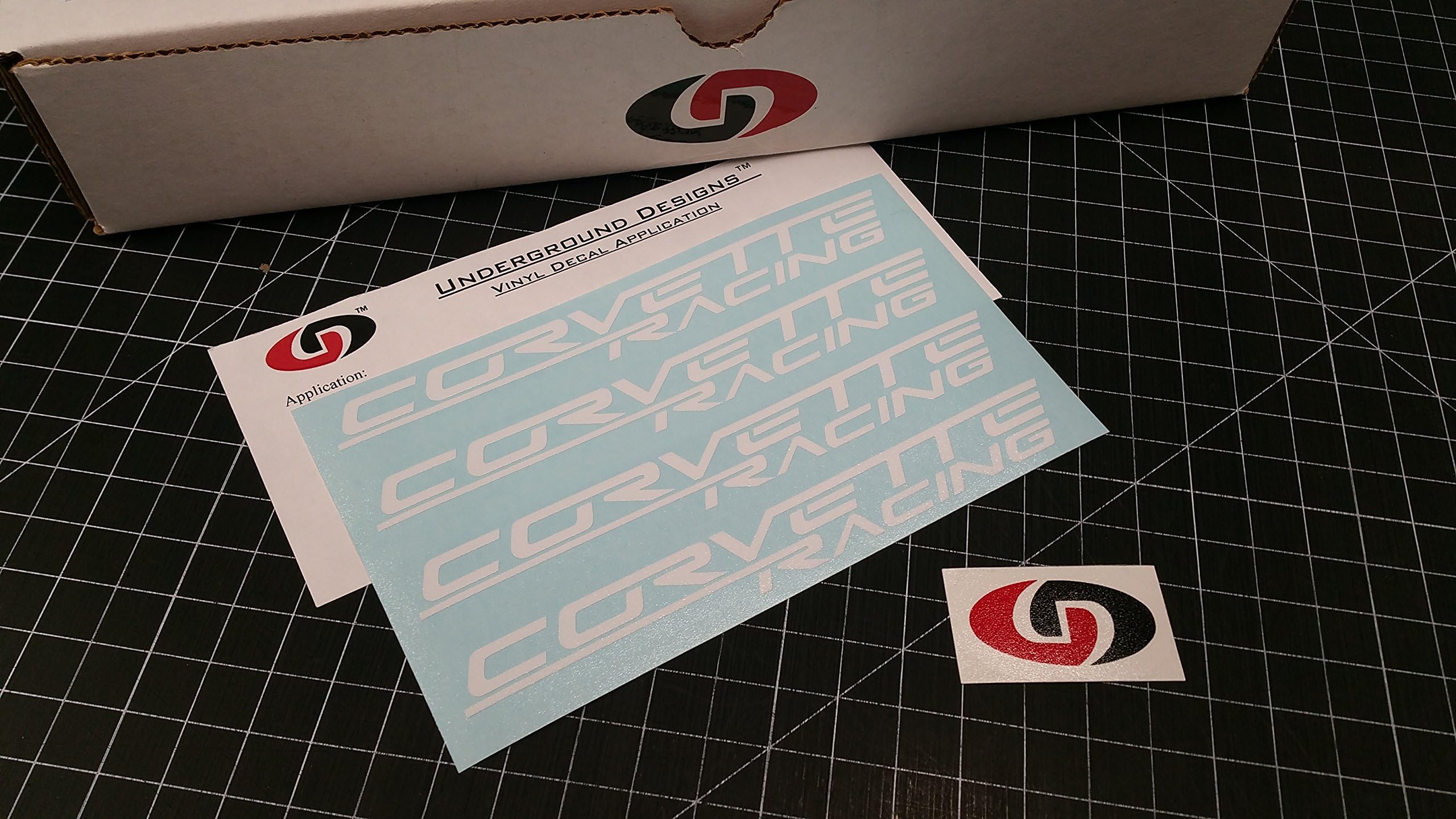 Corvette Racing Wheel Decals C5 C6 C7 Stickers (4 Pack) 0.75" x 6.0" Select Color: (Gloss White)
