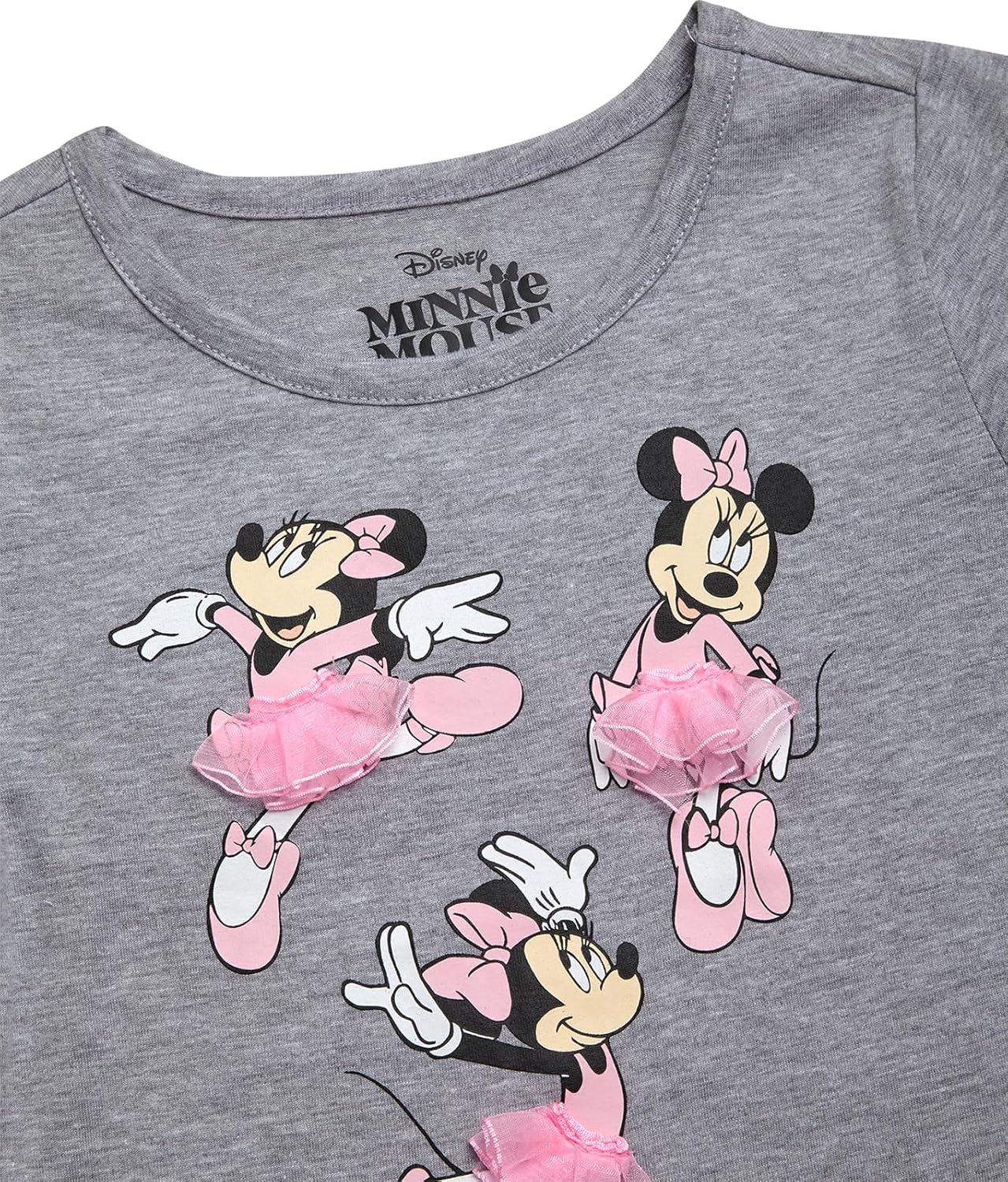 Disney Girls Skirt Set and Pants Set - 5 Piece Minnie Mouse Princess Shirts Leggings and Tutu Skirt for Toddler Girls & Kids