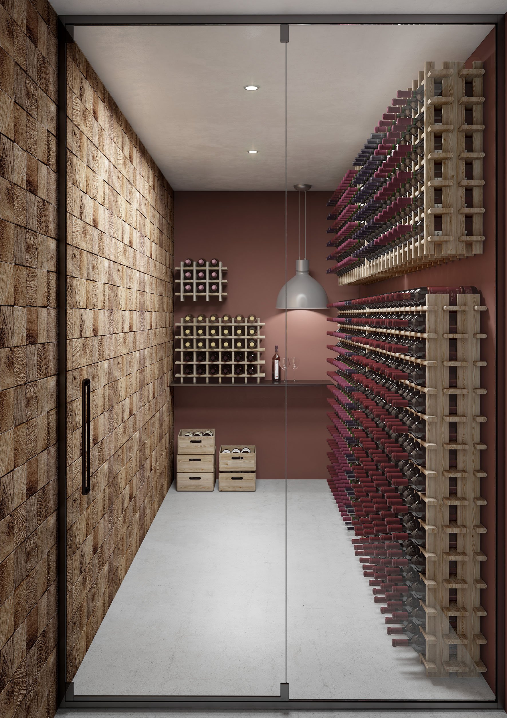 Astigarraga Kit Line Portabottiglie modulare Rioja per 9 bottiglie, legno massello di pino - 32,5 x 43 x 22 cm