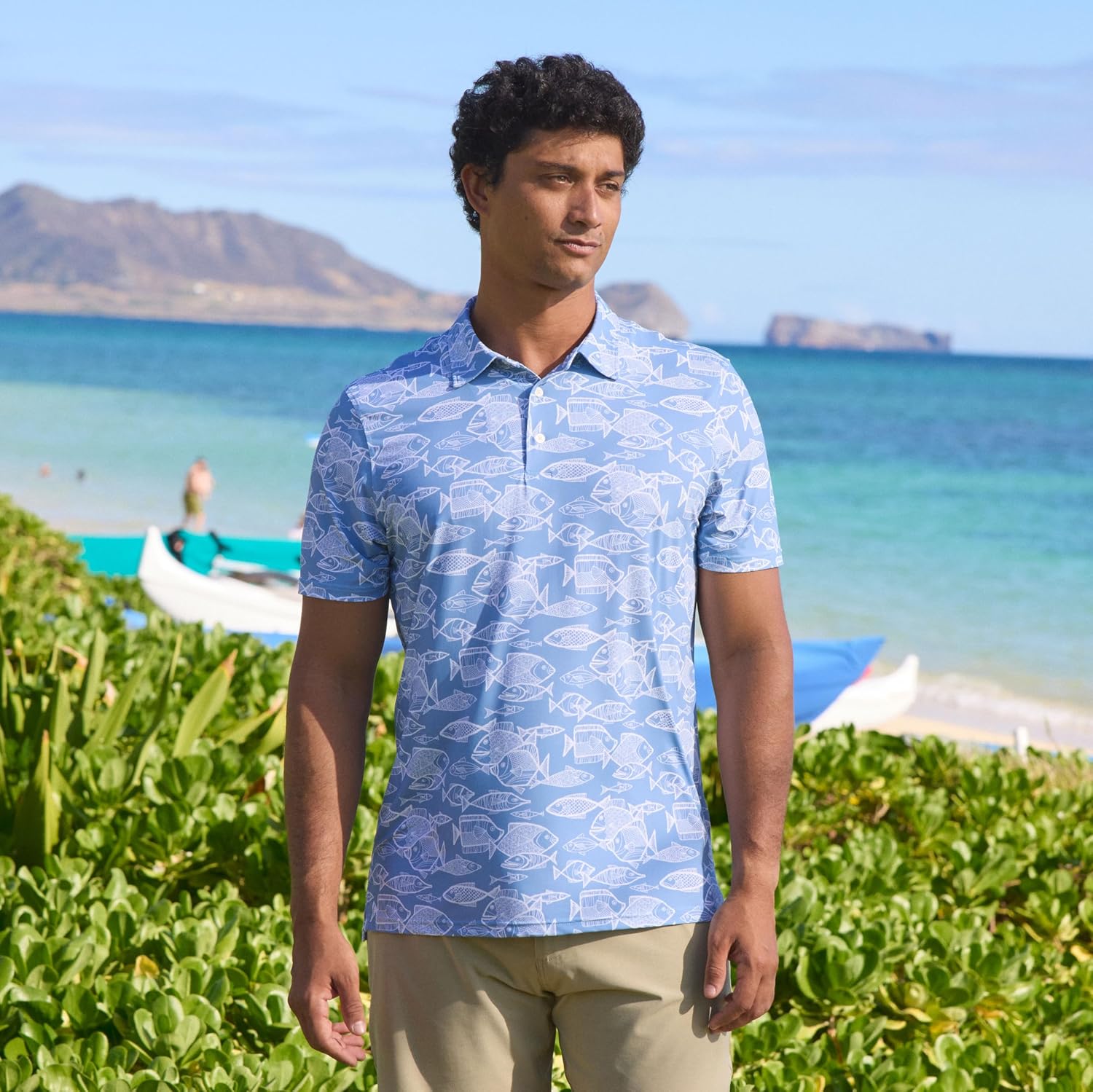 Reyn Spooner Men's Hawaiian Print Performance Polo