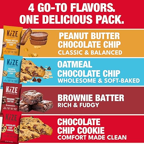 Miniatura 3 de KiZE Barritas energéticas, paquete variado, sin gluten, opciones sin lácteos, sin OMG y con alto contenido de proteínas, barras energéticas de