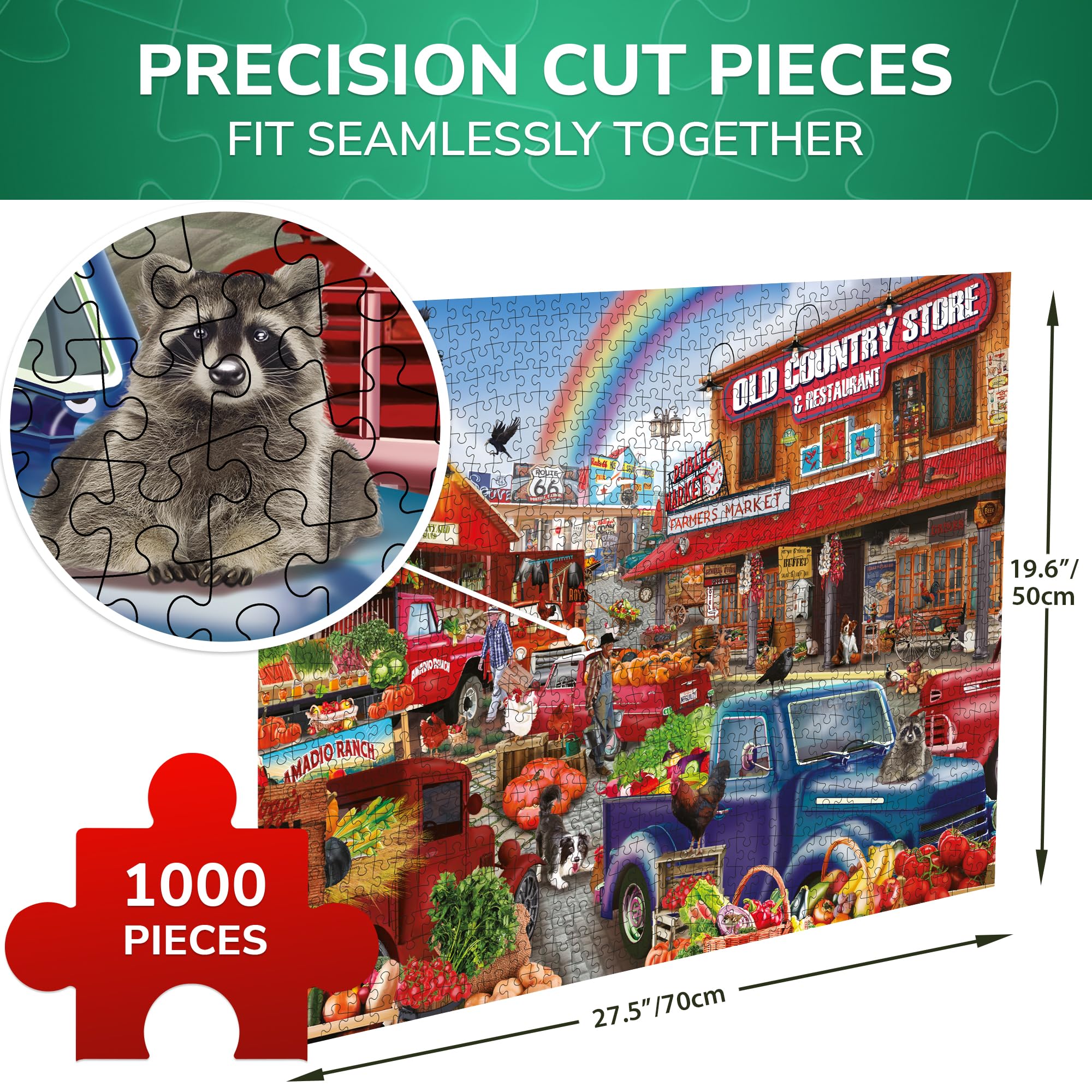 Quokka 500 Pieces Puzzle for Adults and Up - Jigsaw Puzzles for Men and Women - Funny Bazaar Activity for Kids Ages 8-12 and Up - Colourful Game Toy for Family — view 3
