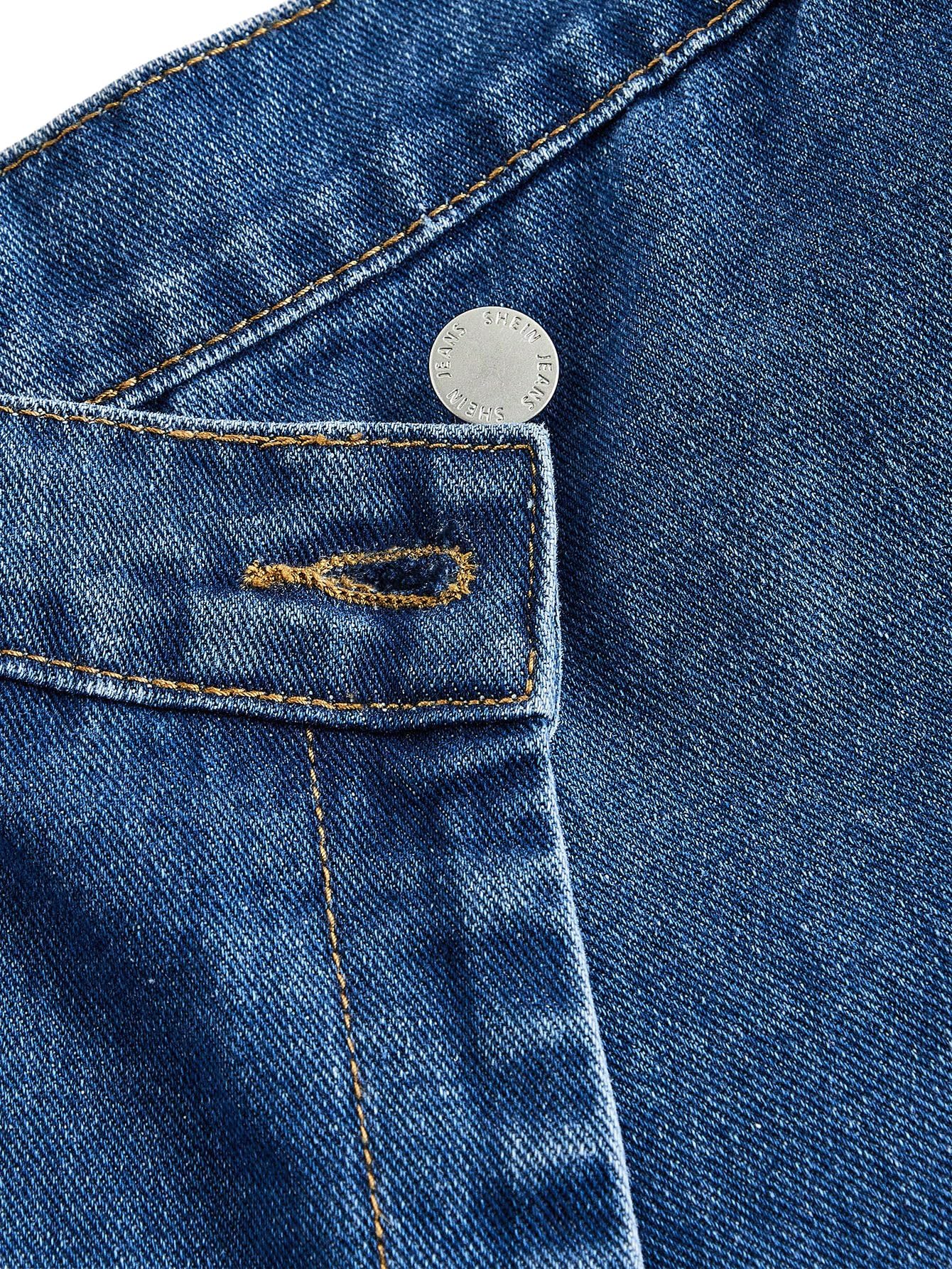 SOLY HUX Jupe en jean pour femme - Grandes tailles - Avec élastique - Jupe portefeuille - Jupe en jean - Jupe d'été en denim - Tenues d'été