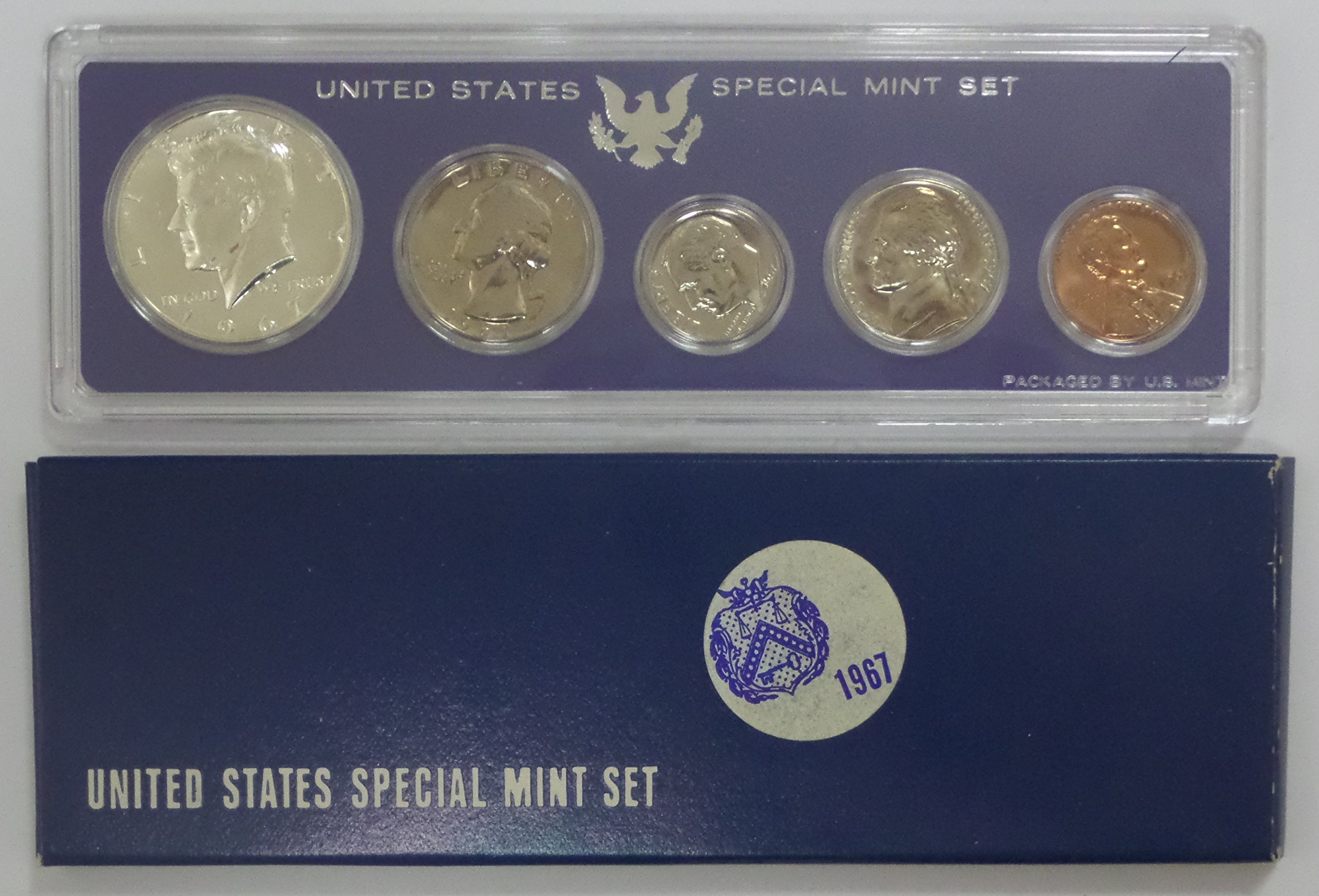 1967 - Special Mint Set 5 Coins-40% Silver Half Dollar