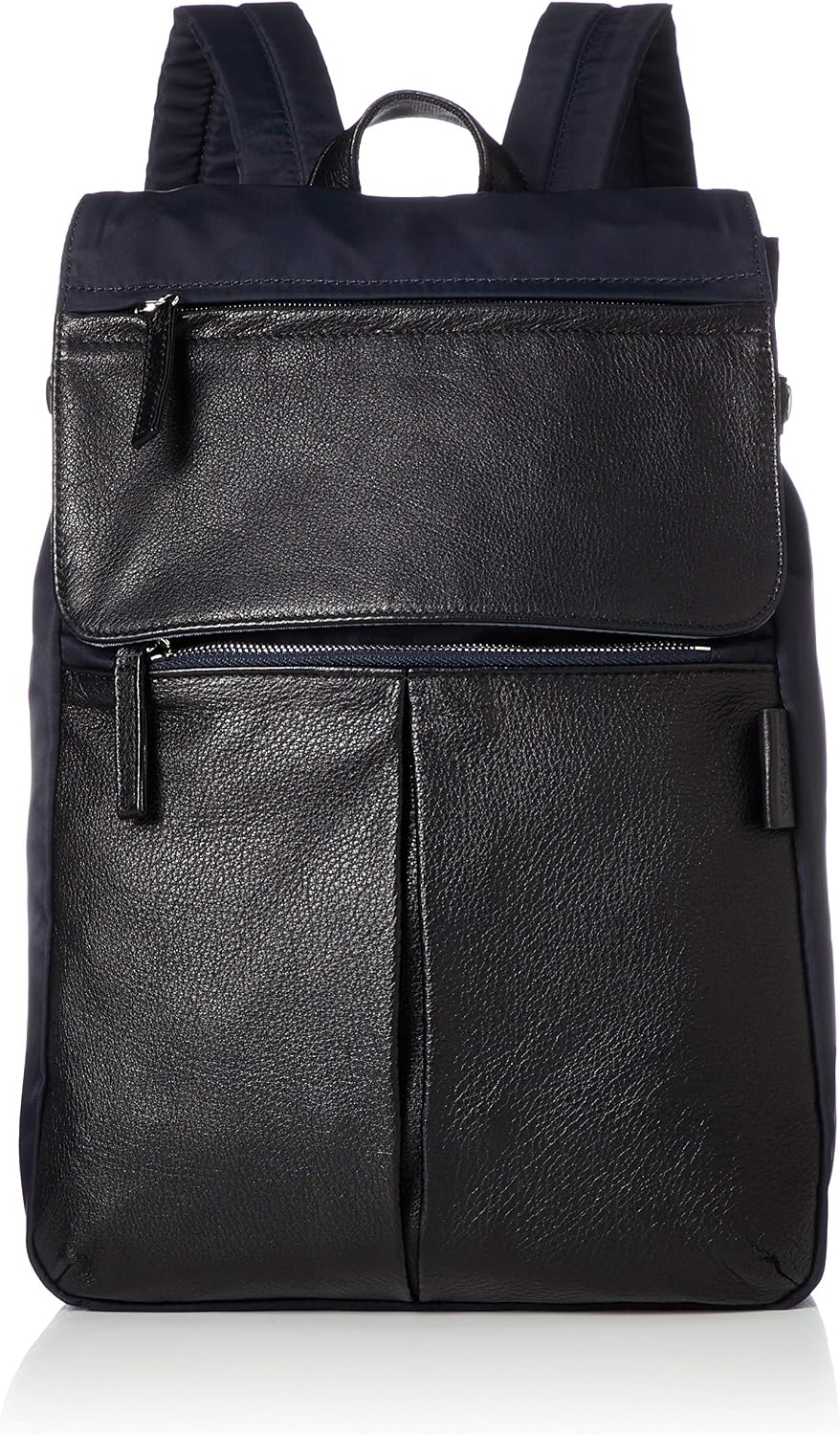 Isaac 2060446 Nylon and Cowhide Leather Combination Series Rucksack, Navy