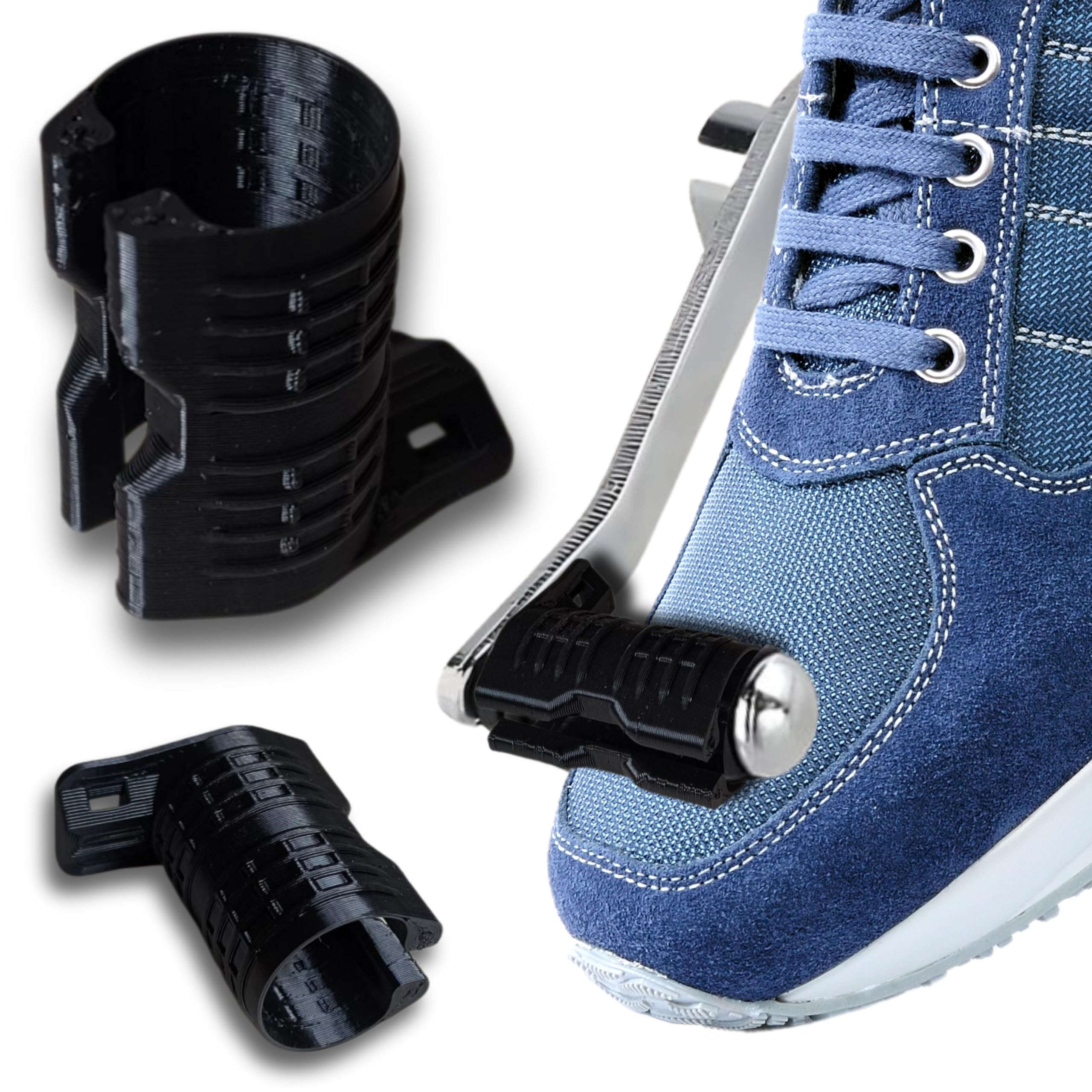 Universal Bike Gear Shifter Shoe Protector with Adjustable Slot Design & Cable-Tie Mount – Tough, Waterproof, Non-Staining Guard Cover That Fits Variable Diameter Bike Gear Levers (Pack of 2)