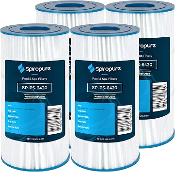 SpiroPure Replacement for Hayward CX480XRE CX470XRE Pleatco PA56SV Unicel C-7458 Filbur FC-1223 SwimClear C2025 Hot Tub Spa Pool Filter Replacement Cartridge Case of 4