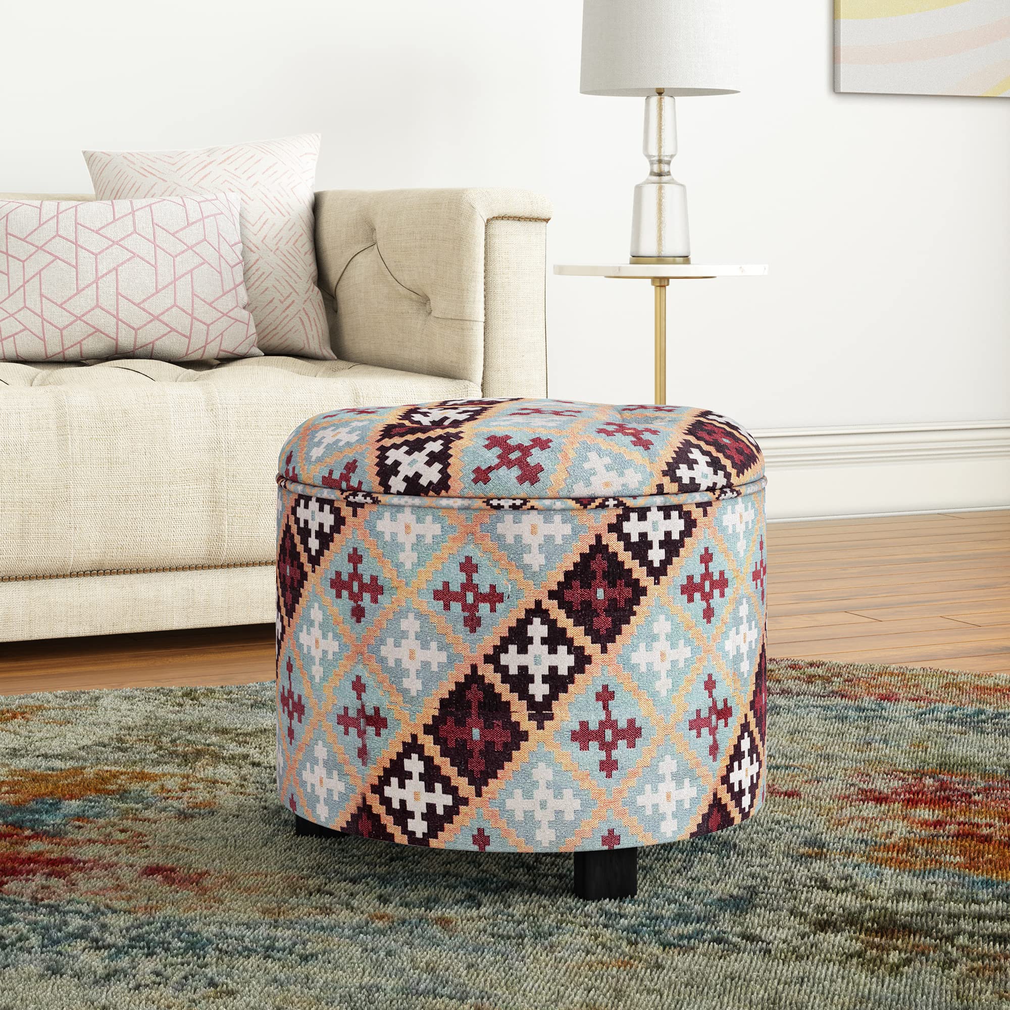 Amazon Brand - Stone & Beam Tellico Ottoman Pouff (Multicolour)