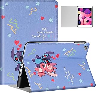 Case for Apple iPad 9.7 inch Air 2/1st Generation & iPad 5th(2017)/6th(2018)/Pro Cartoon Cute Kawaii Character Partten Folio a1474 a1475 a1566 a1673 Cover Fashion Blue Cases for Teens Girls