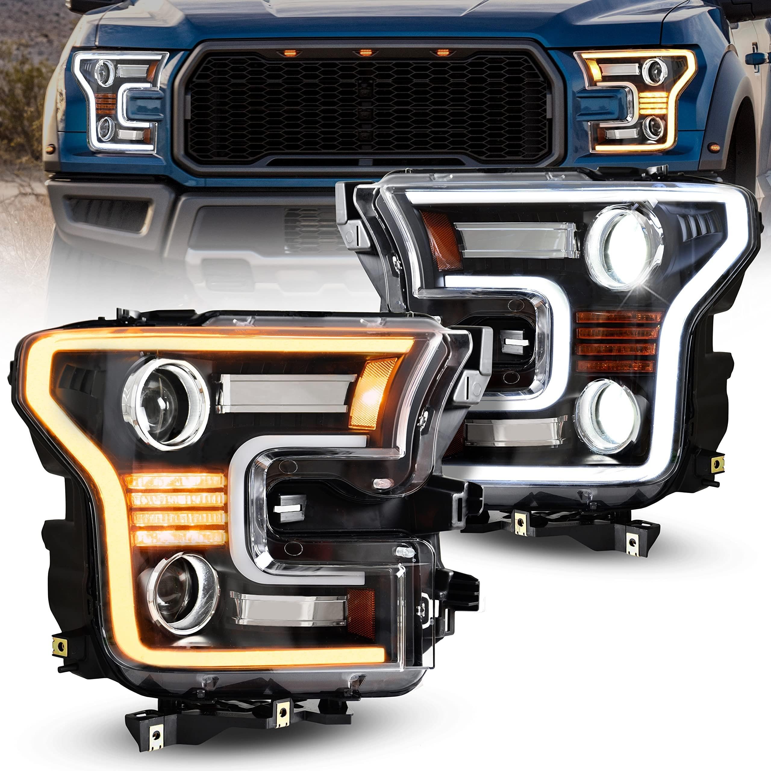 Photo 1 of POKIAUTO Full LED Headlights for F150 2015-2017 w/Replaceable H7 Bulbs