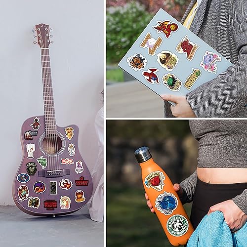 Miniatura 3 de Calcomanías de Calabozos y Dragones, 100 calcomanías de vinilo impermeables para adolescentes, regalos para portátiles, automóvil, pared, teléfono