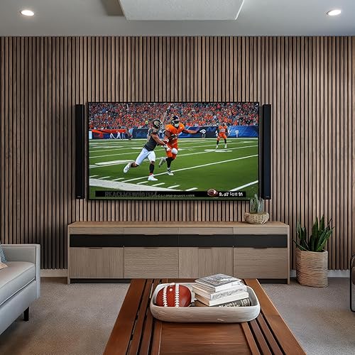 Miniatura 4 de MSI 4 paneles acústicos de listones de madera preacabados para pared y techo, 9.5 x 94.5 pulgadas, paneles de absorción de sonido 3D estriados con