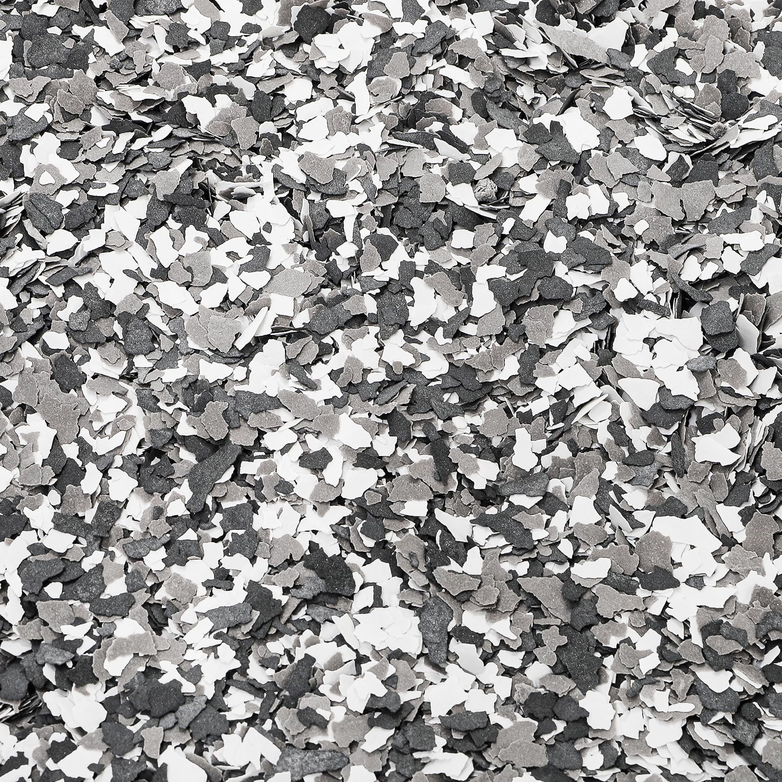 Jucoan 2 Kg/4.4 Lb Blend Decorative Colors Chips, Garage Floor Epoxy Paint Flakes, Concrete Floor Coating Paint Chips for Garage Wall Interior and Exterior House Paint, 3 Colors, Gray, White, Black