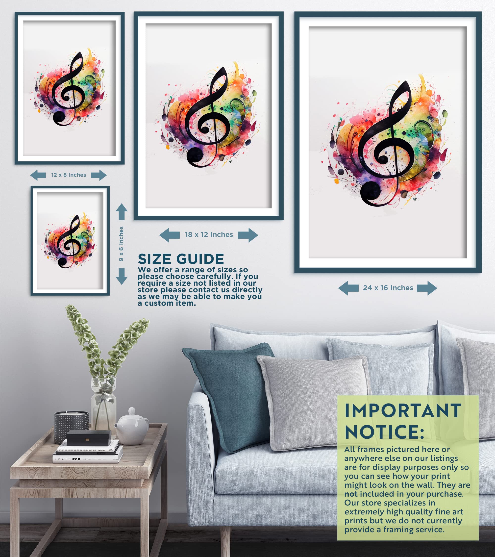 Amazon.com: Textured Paper - Watercolour Silhouettes - Music Notes