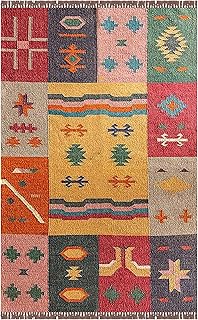 Boho Area Kelim Kelim-Teppich, handgewebt, Heimdekoration, handgefertigt, Kunstarbeit, Wolle, Jute, Kelim für den Innenbereich, Schlafzimmer, Boho-Matte, Teppiche für Terrasse und Garten,