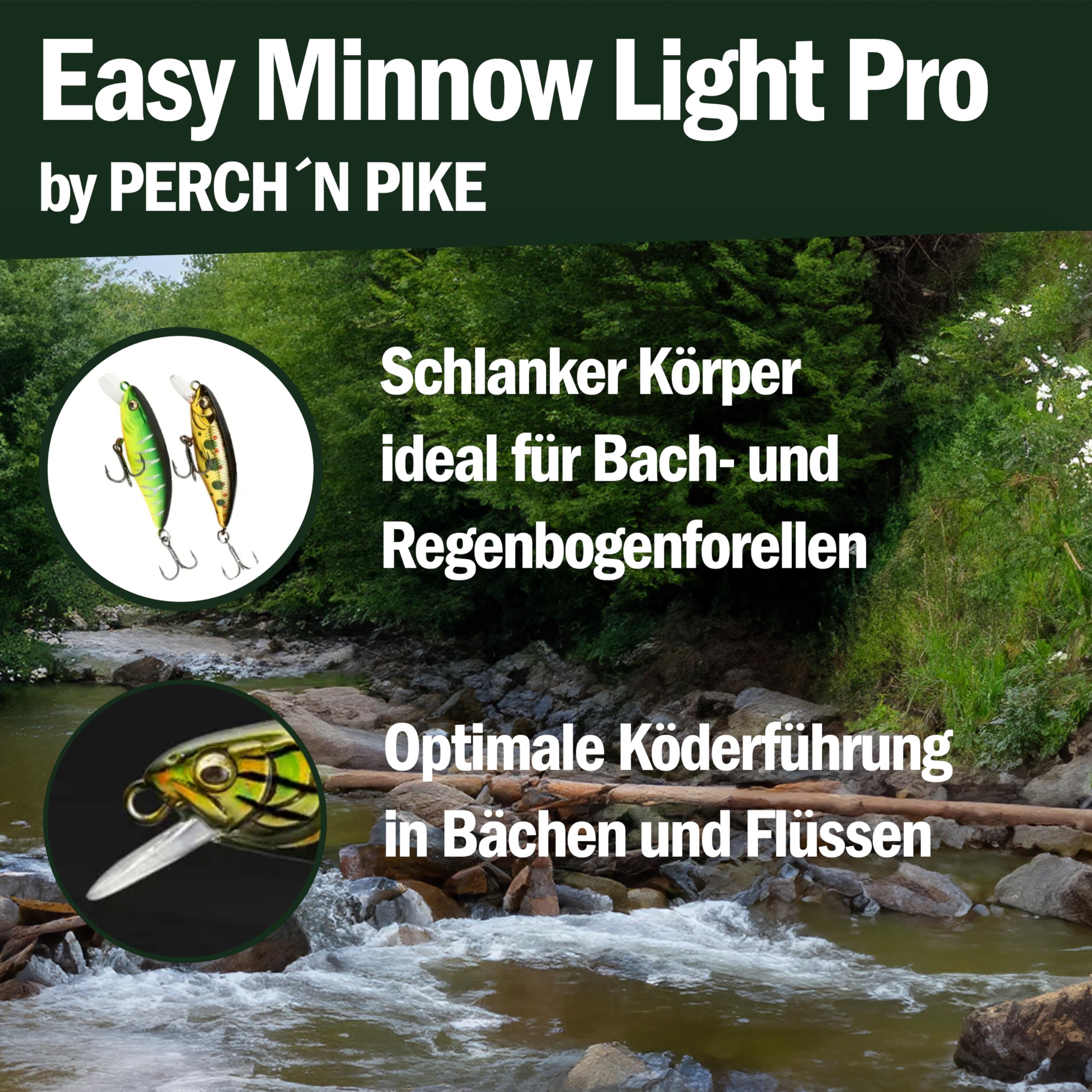 Wobbler - Set di 5 esche artificiali per trote e pesce persico, 5,5 cm, per pesca spinning, esca Minnow affondante per acqua dolce, ultra leggera, 4,4 g, 5,5 cm, in diverse decorazioni, per trote