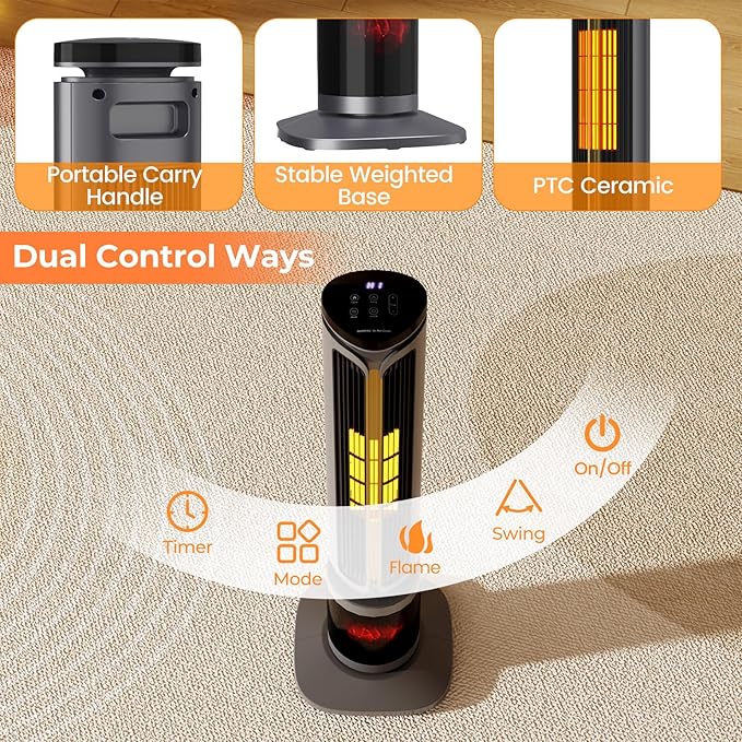 Calefactor Eléctrico Portátil Cerámico PTC 1500W 120V miniatura 5