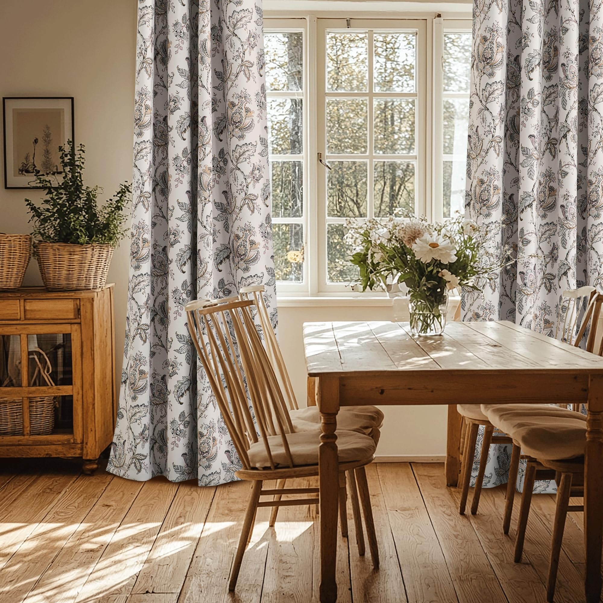 PONY DANCE Cortinas Opacas Termicas Aislantes, Cortinas Blackout con Estampada para Salon/Dormitorio/Comedor con Ojales 2 Piezas,132x220cm,Marrón Global Recycled Standard OEKO-TEX STANDARD 100 Global Recycled Standard Global Recycled Standard