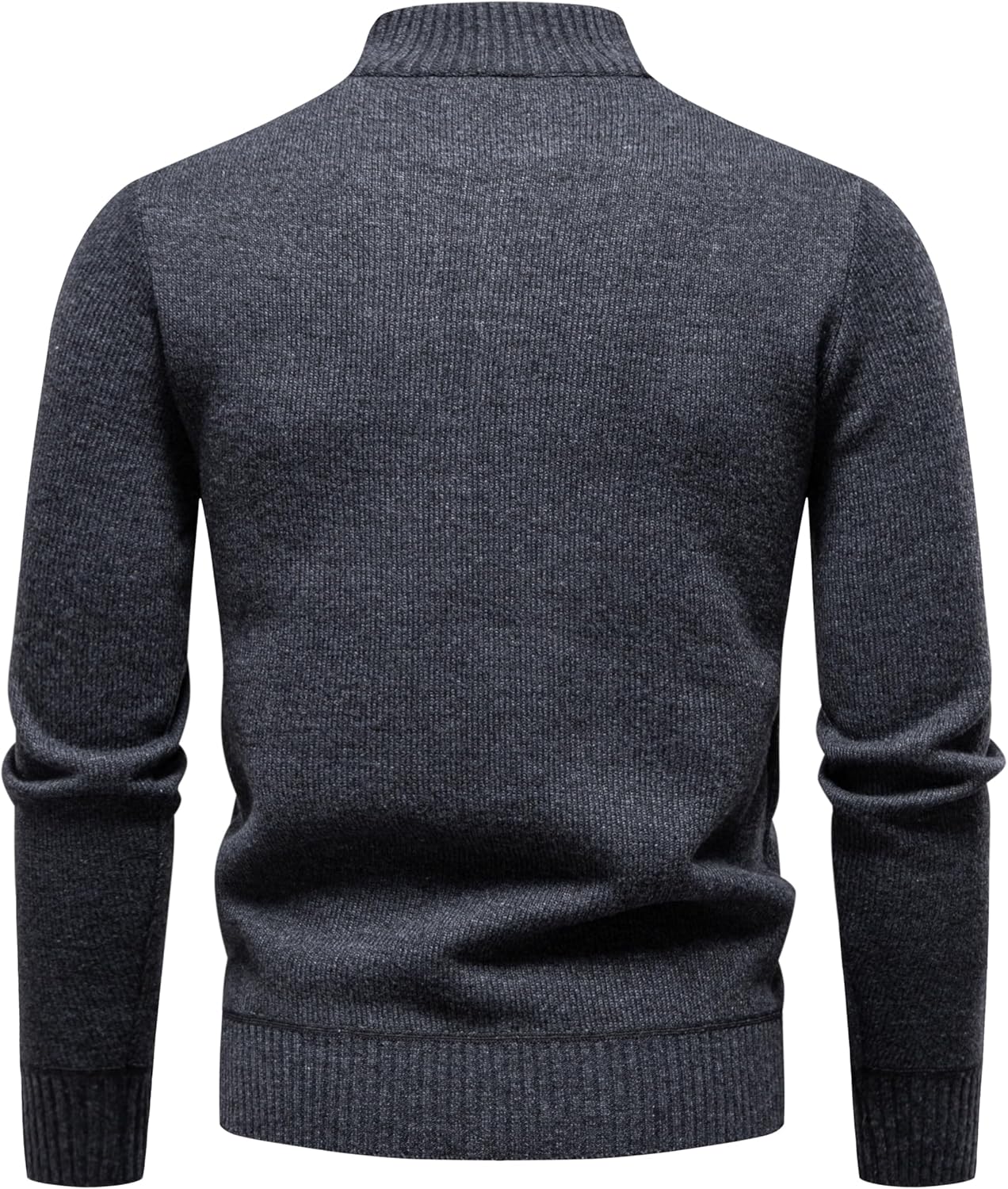 Quarter Zip Sweater Men's Pullover Sweaters Knit Long Sleeve Sweater Mens Spring Fall Polo Sweatershirt - Image 3