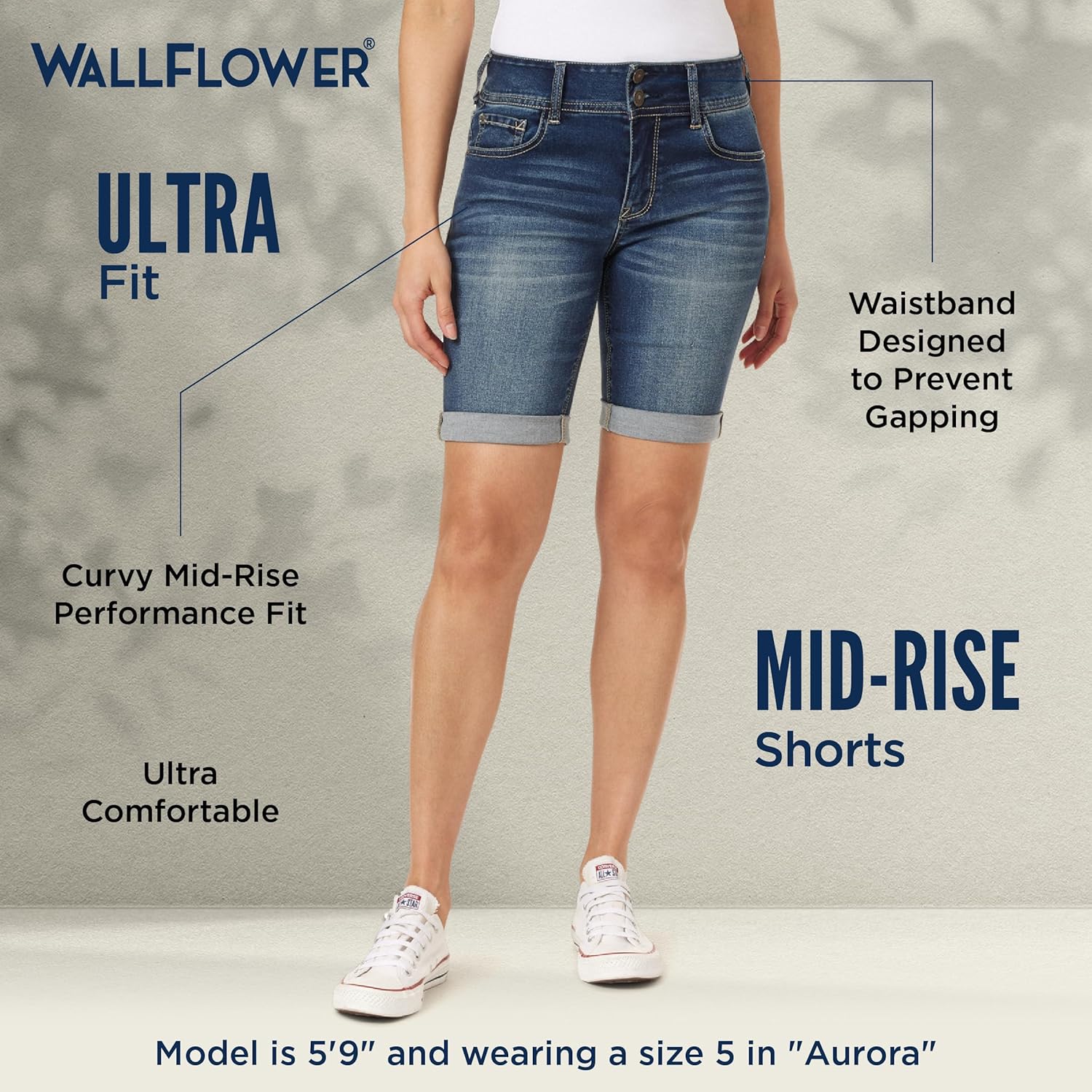 WallFlower Women's Ultra Denim Bermuda Shorts 9" Mid-Rise Insta Soft Juniors (Available in Plus Sizes) - Image 4