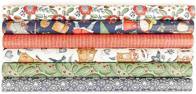 6 arkuszy świątecznego papieru pakowego 70x50cm zadrukowanych dwustronnie - 6 różnych wzorów wysokiej jakości na papierze 100g / m² - motyw łyżwiarzy