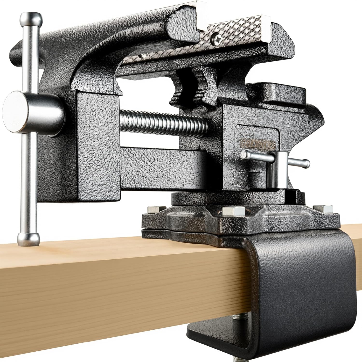 Bench Vise 6", Vice for Workbench with Heavy Duty Forged Steel Construction, Built-in Pipe Jaw and Swivel Base, Table Vise for Woodworking, Home Workshop Use and DIY Job