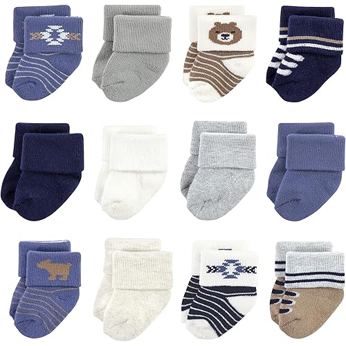 Hudson Baby baby-girls Cotton Rich Newborn and Terry Socks