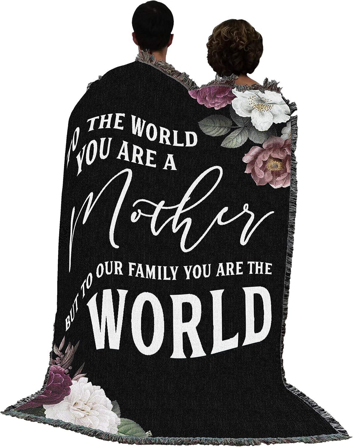 Pure Country Weavers Mother - You are The World Blanket Flowers - Gift Tapestry Throw Woven from Cotton - Made in the USA (72x54)