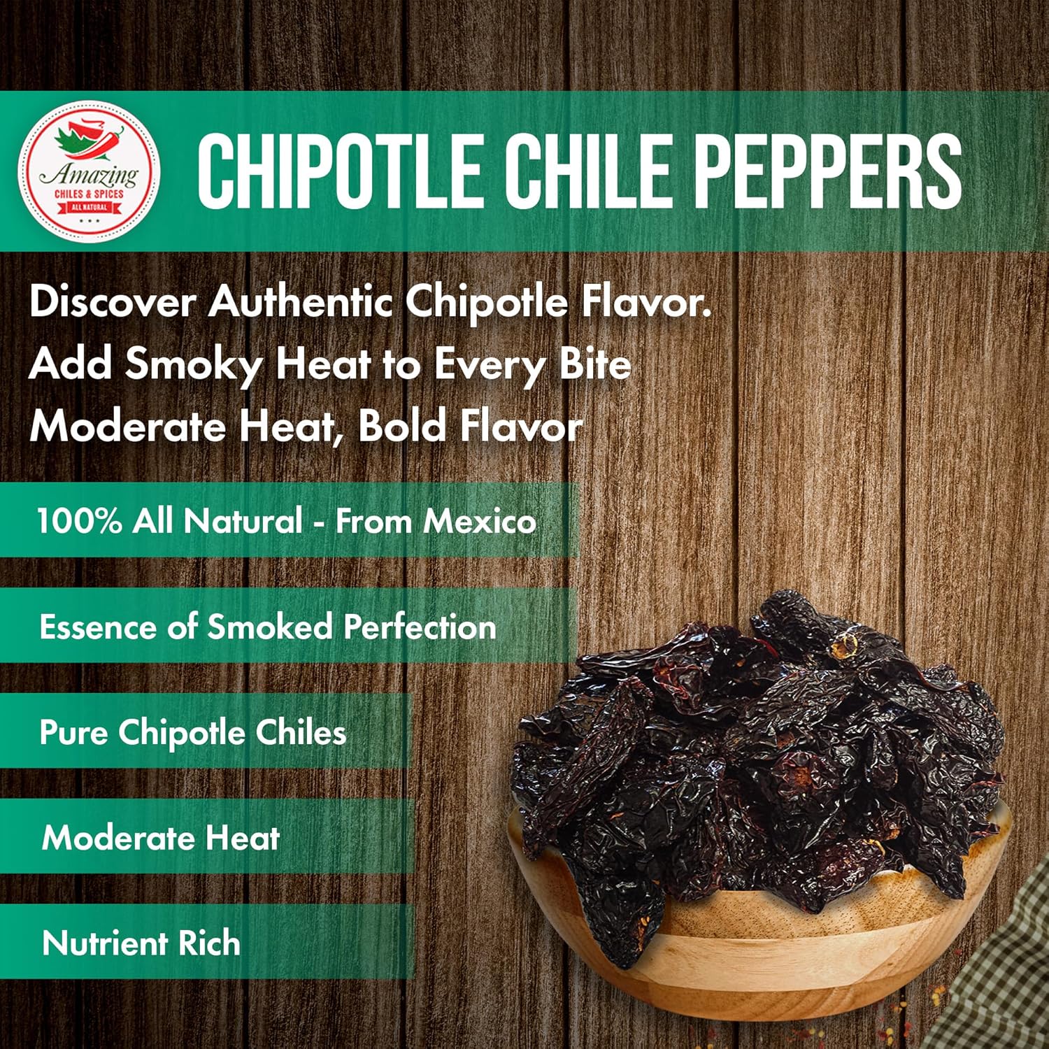 Dried Chipotle Morita Chile Peppers 16 oz – Robust Smokey Flavor, Use For Mexican Recipes, Mole, Sauces, Tamales, Salsa, Meats, Stews. Medium to High Heat - Resealable Bag. (Pack of 2)