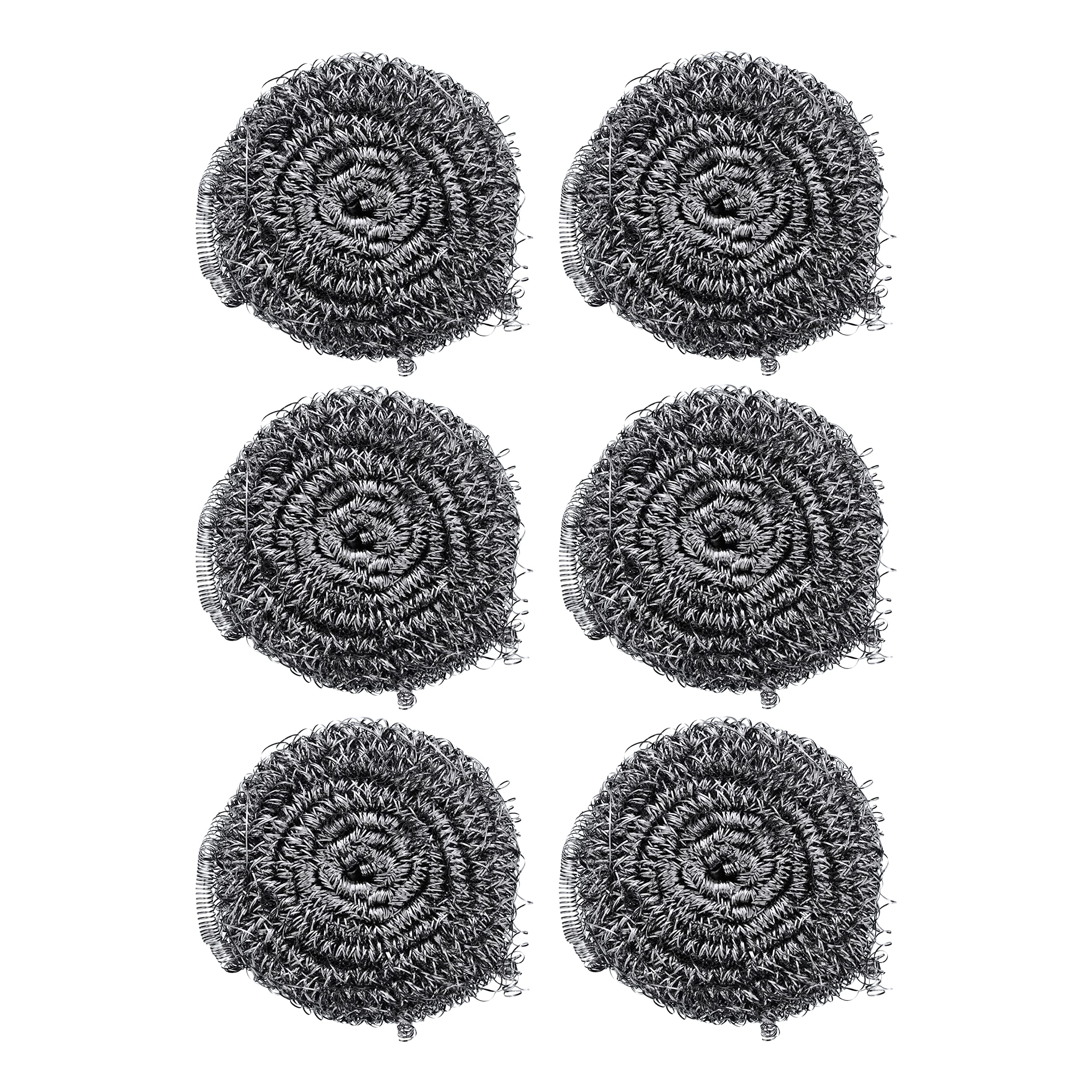Delcasa 6 Pcs Steel Wool, Dc2020 | Ideal For Cast Iron Pans, Powerful Scrubbing For Stubborn Messes | Scrubber For Kitchens, Bathroom And More