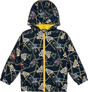 Monster Jam Zip Up Waterproof Rain Jacket Toddler to Little Kid Grave Digger El Toro Loco Megalodon