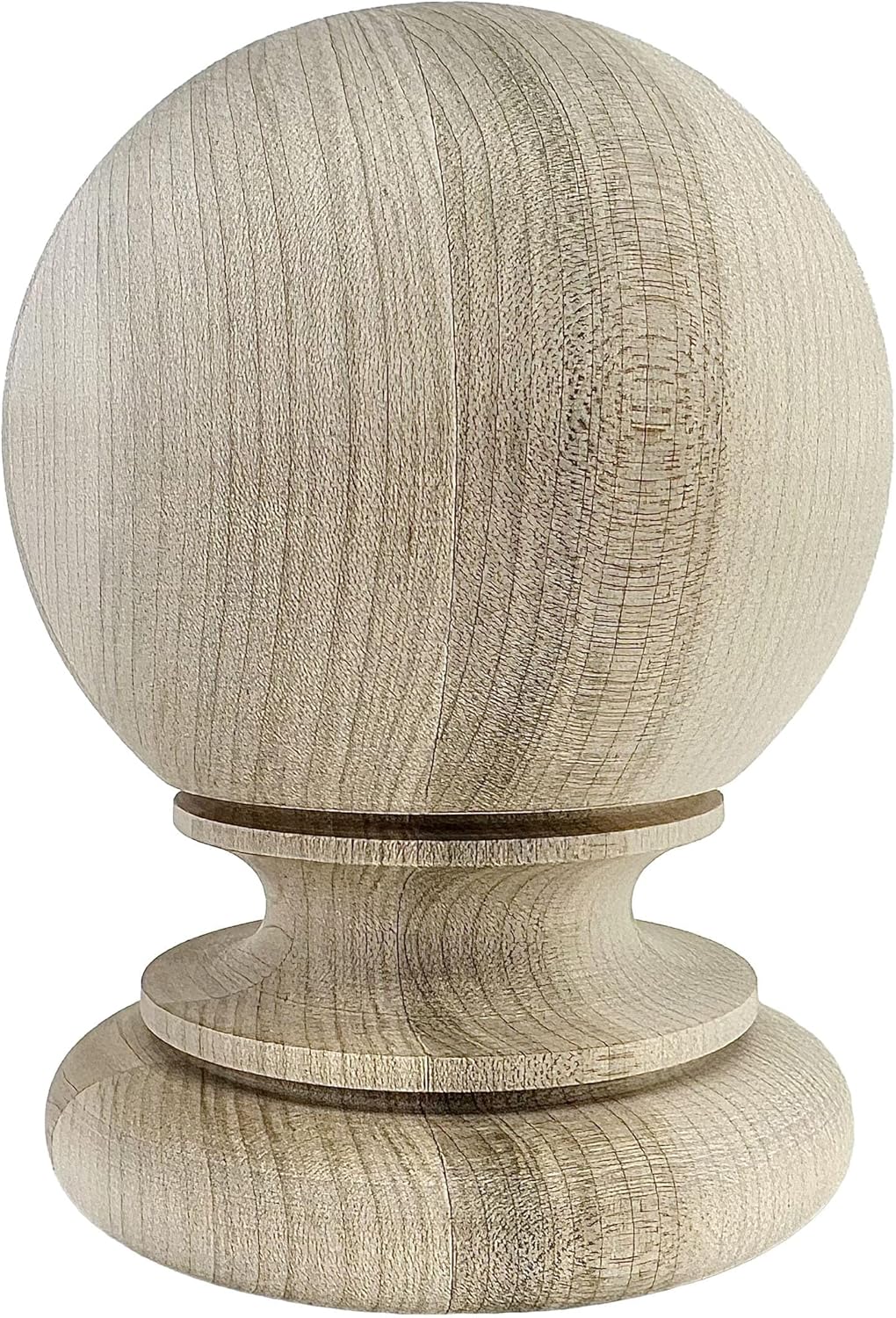 Highland Manor Wood Products Kline Ball Maple Wood Finial - 5 1/2" Tall x 4 1/16" Wide - Unfinished Wooden Finials for Indoor Use - Perfect for Staircases or Bed Posts (1 Finial) (Maple)