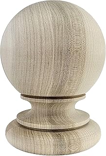 Highland Manor Wood Products Kline Ball Maple Wood Finial - 5 1/2" Tall x 4 1/16" Wide - Unfinished Wooden Finials for Indoor Use - Perfect for Staircases or Bed Posts (1 Finial) (Maple)