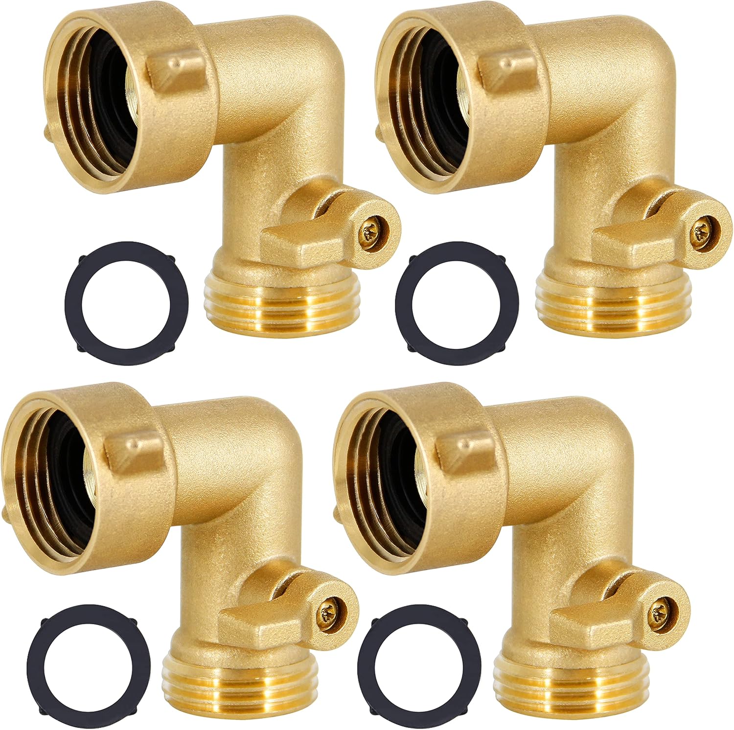 Lifynste Garden Hose Elbow Connector, 90 Degree Brass Garden Hose Elbow