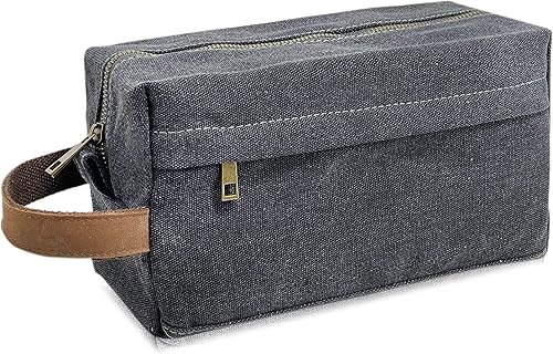 Lucky Rain Neceser de lona para hombres, bolsa de kits de Dopp impermeable, kit de afeitado de baño para hombre, bolsa de aseo de viaje, Kit Dopp de