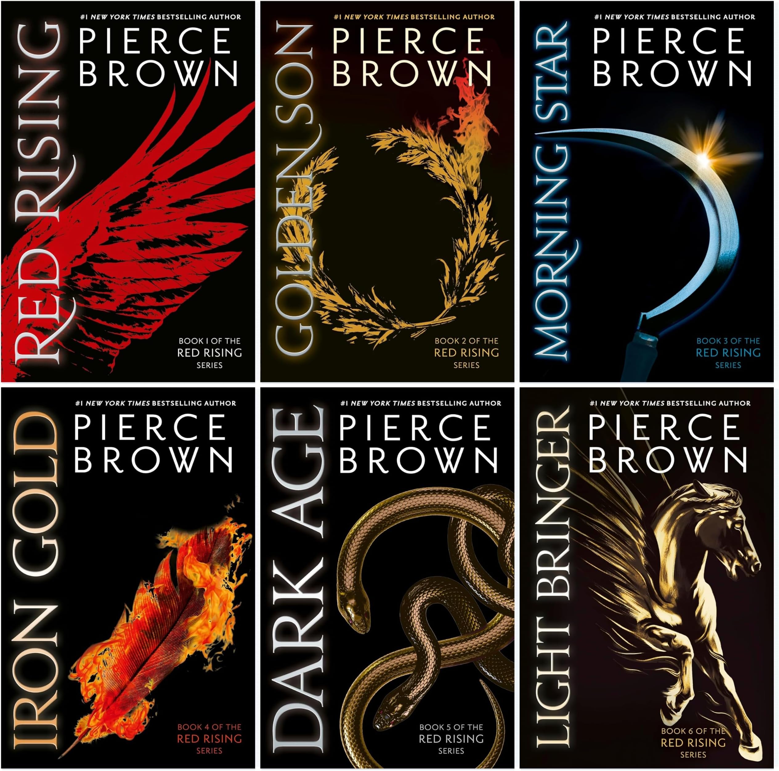 The Red Rising Series 6 Books Collection Set (Red Rising, Golden Son, Morning Star, Iron Gold, Dark Age & Light Bringer)