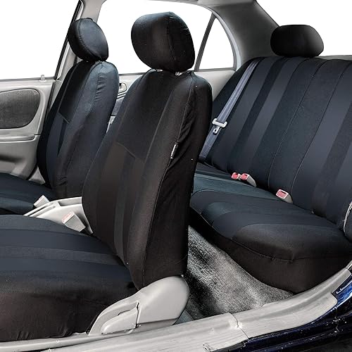 Miniatura 2 de FH Group Juego de tres filas llamativas fundas de asiento de coche de 7 plazas, compatibles con bolsas de aire y listas para dividir, ajuste